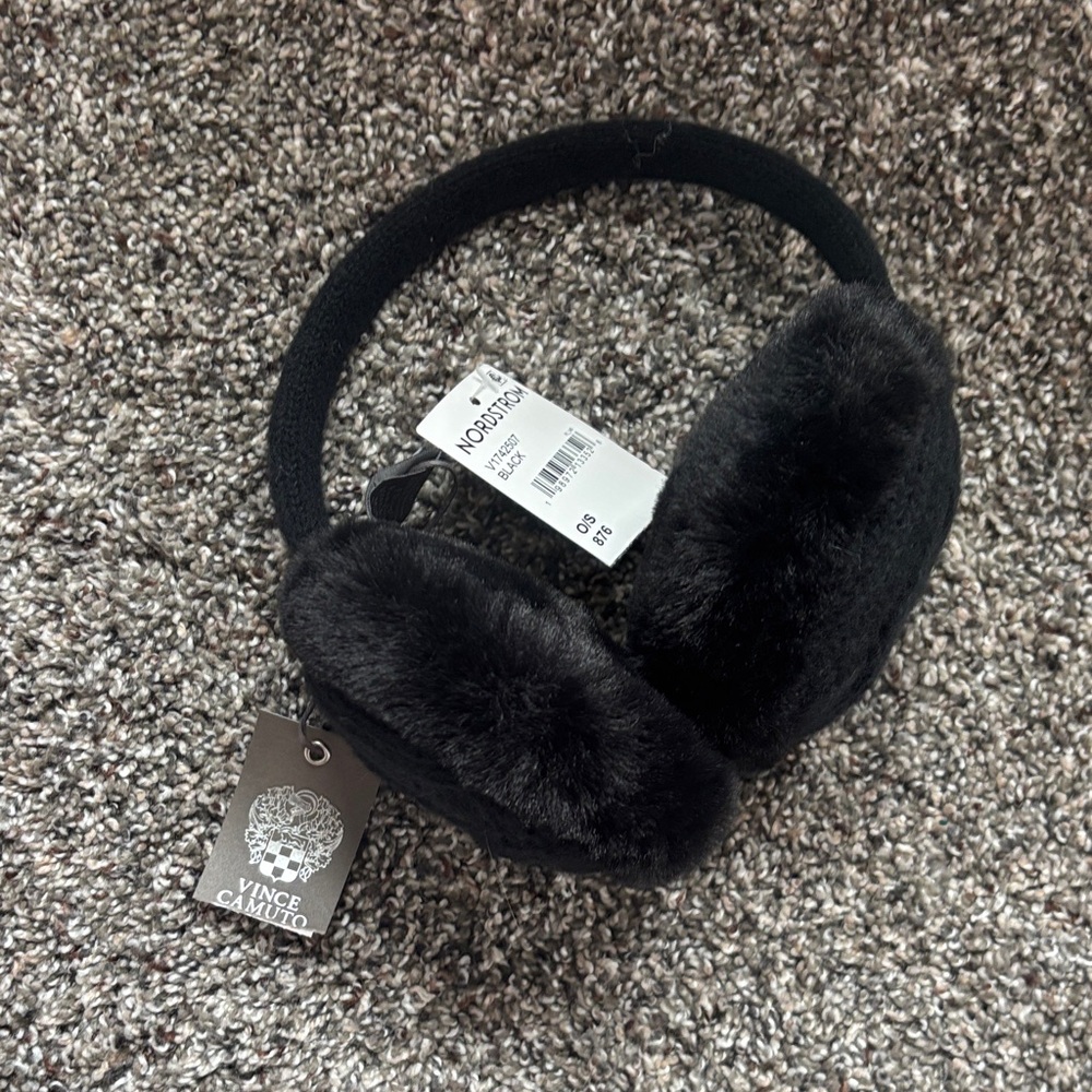 Vince Camuto Black Faux Fur Earwarmers